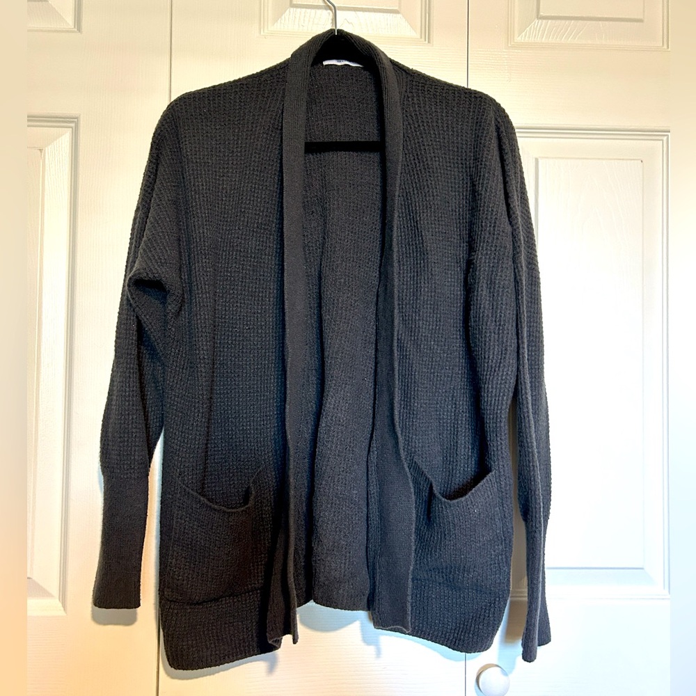 Old Navy Waffle-Knit Open-Front Cardigan Color: Grey- Size Small